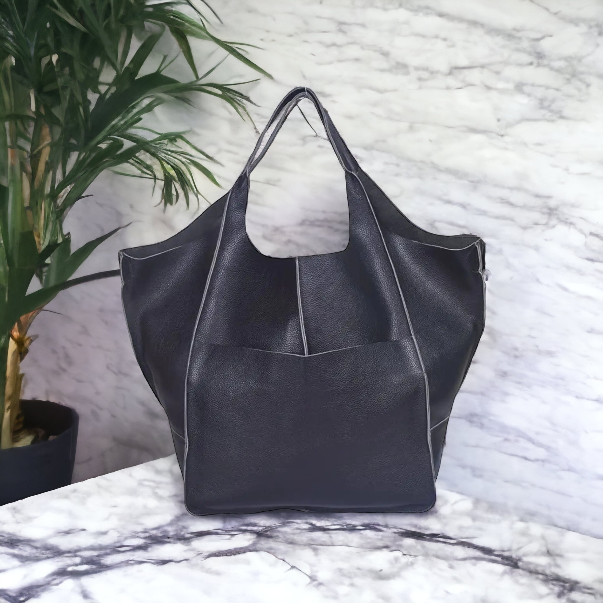 Oversized discount black handbag