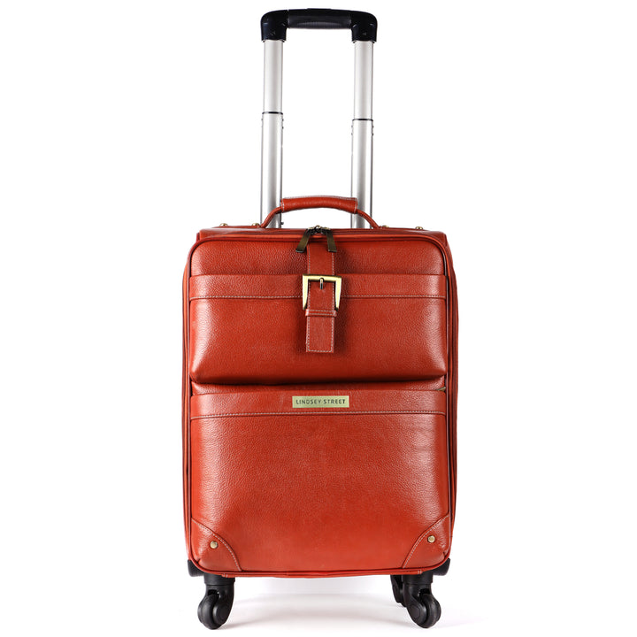 Genuine Leather Trolley Bag Airport Cabin Bag Leather Weekender Leather Luggage with Wheels Gift For Him Tourist Luggage