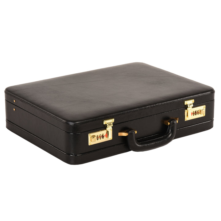 Genuine Leather Attache Briefcase Business Handbag Leather Expandable Briefcase for Men