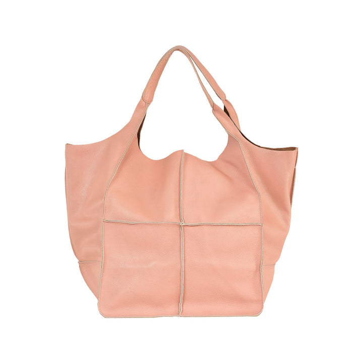 Baby Pink Oversize Leather Tote Shopper Bag XXXL Size Leather Bag Shoulder Bag Large Travel Bag Leather Shopping Bag Oversized Everyday Tote