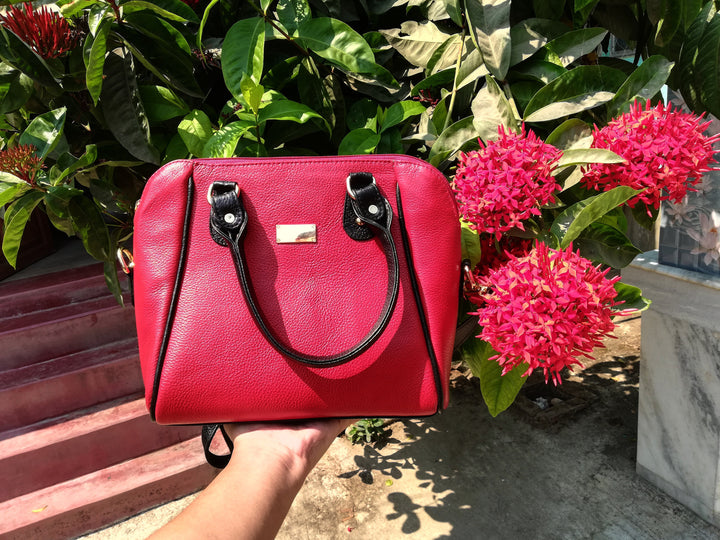 Handmade Red Leather Handbag, Women's Leather Crossbody Bag, Leather Shoulder Bag for Girls Leather Purse Leather Wedding Clutch